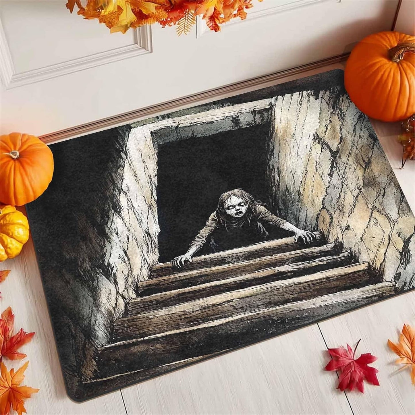 Halloween Welcome Mats for Front Pumpkins Door Mat Front Porch Rug Rubber Welcome Mats for Home Farmhouse Party Decor, 16" X 24" Inch