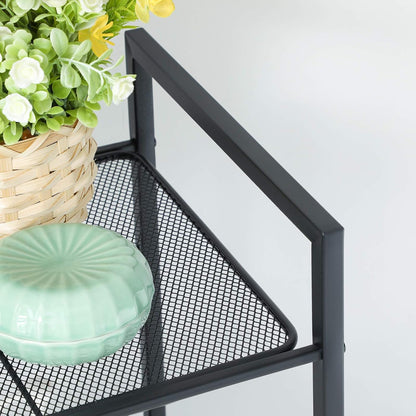 3-Tier Storage Rack, Bathroom Shelf, Extendable Plant Stand with Adjustable Shelf, for Bathroom, Living Room, Balcony, Kitchen, Black UBSC33BK