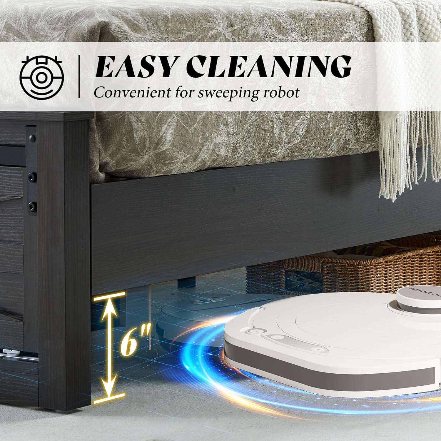 Farmhouse Full Size Bed Frame with Sliding Barn Door Storage, 49" Tall Headboard Wood Bed Frame, Rustic Platform Bed Frame Wooden Slats & Metal Support, No Box Spring Needed, Deep Brown