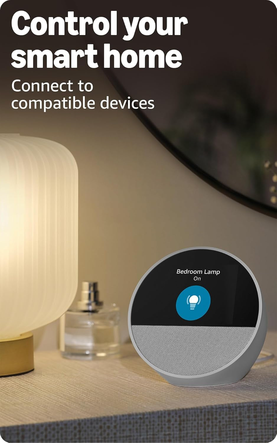 Echo Spot (Newest Model), Great for Nightstands, Offices and Kitchens, Smart Alarm Clock with Alexa, Black