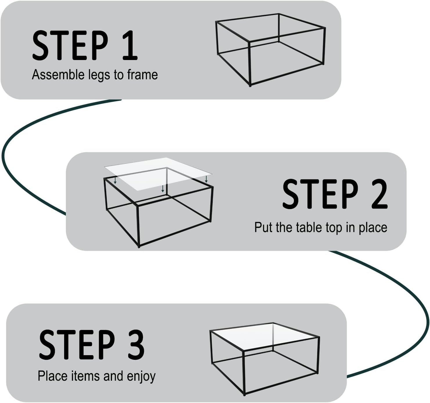 Glass Coffee Table Modern Center Table,Minimalist Coffee Table Sofa Side Tea Table for Living Room,Tempered Glass-Top with Sturdy Metal Frame, Easy Assembly,26.4 X 26.4 X 15.7 Inches, Black