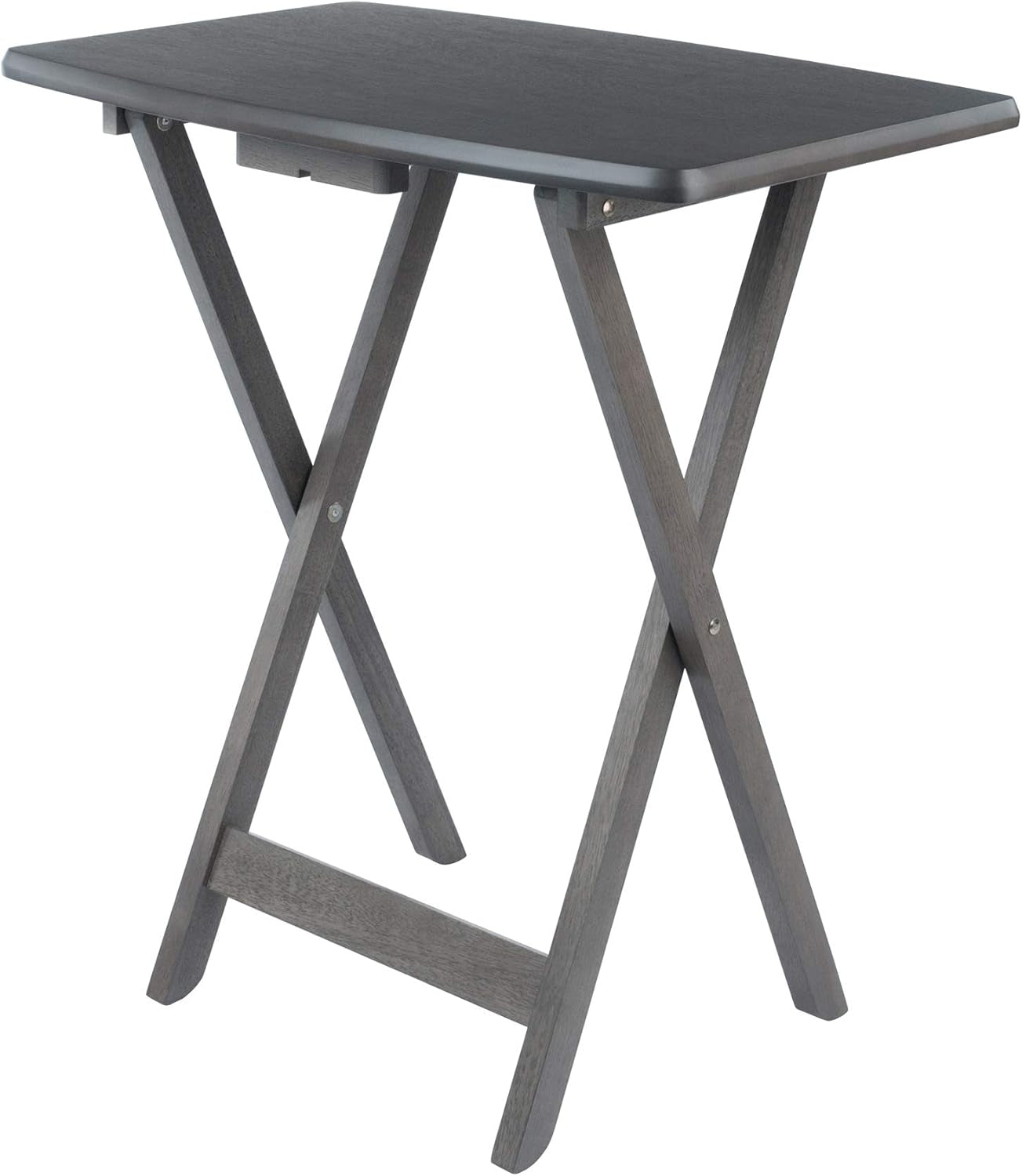 Dorian Oversized Snack Table Set, Oyster Gray (Brown Base) (Replace Color May Vary)., 23.62 X 15.75 X 25.51, 5Pc