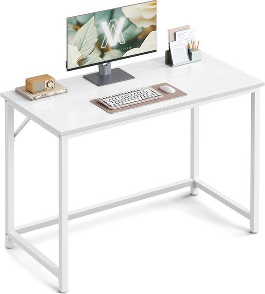 Computer Desk, Office Work Desk, 19.7 X 39.4 X 29.9 Inches, for Study, Bedroom, Home Office, Living Room, Maple White and Cloud White ULWD041W44
