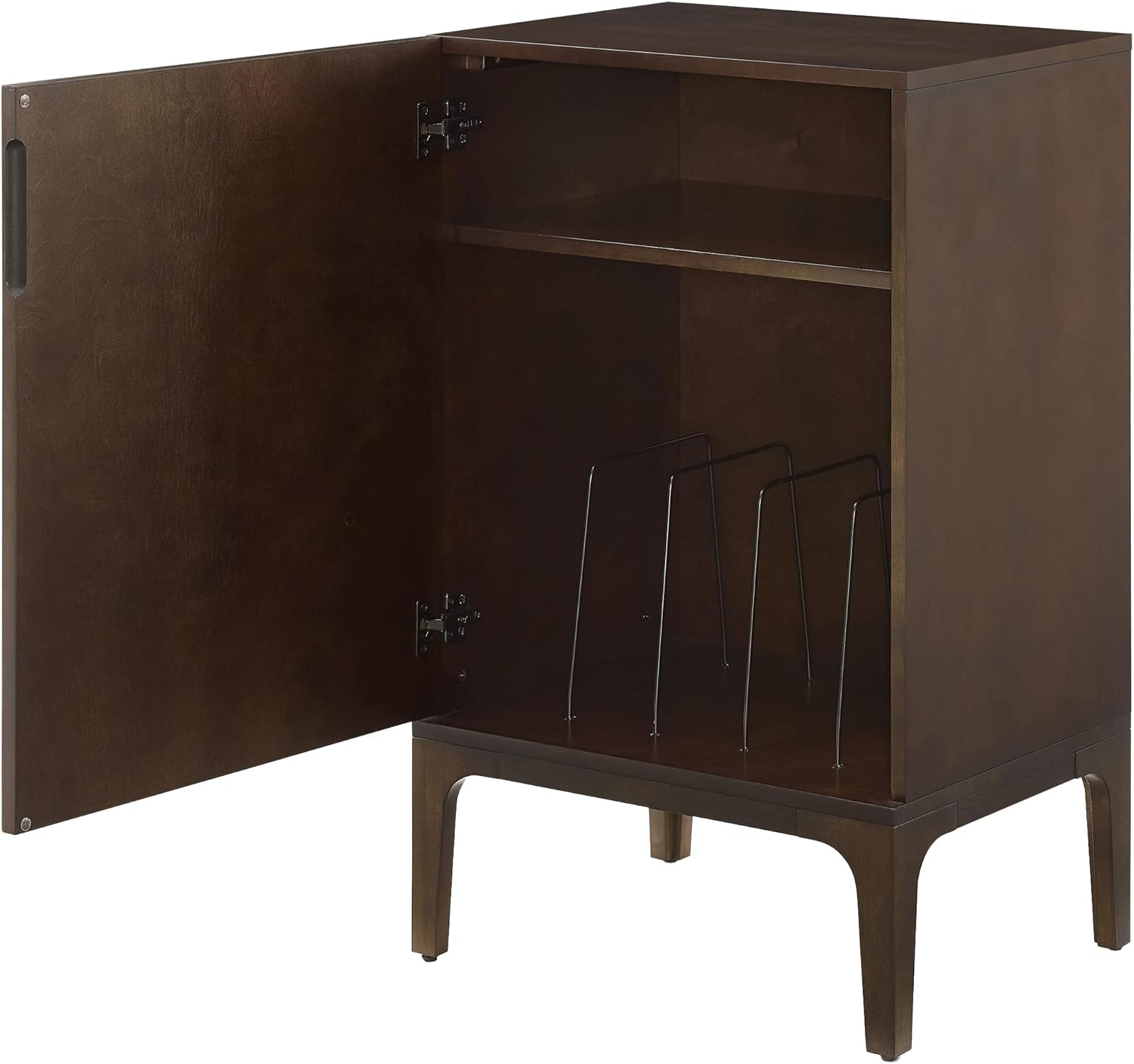 Asher Record Player Stand with Storage for Vinyl Records, Dark Brown