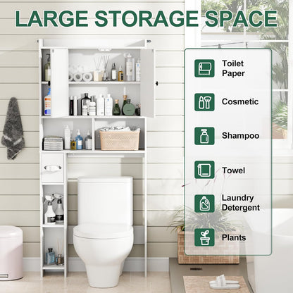 Over the Toilet Storage Cabinet, Farmhouse Storage Cabinet above Toilet Bathroom Organizer, White