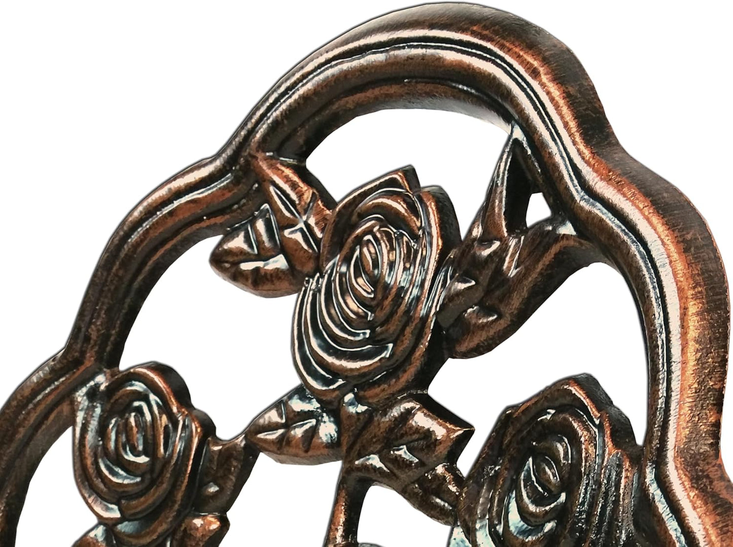 3-Piece Rose Bistro Set with 23.5-Inch Cast Aluminum Top Table