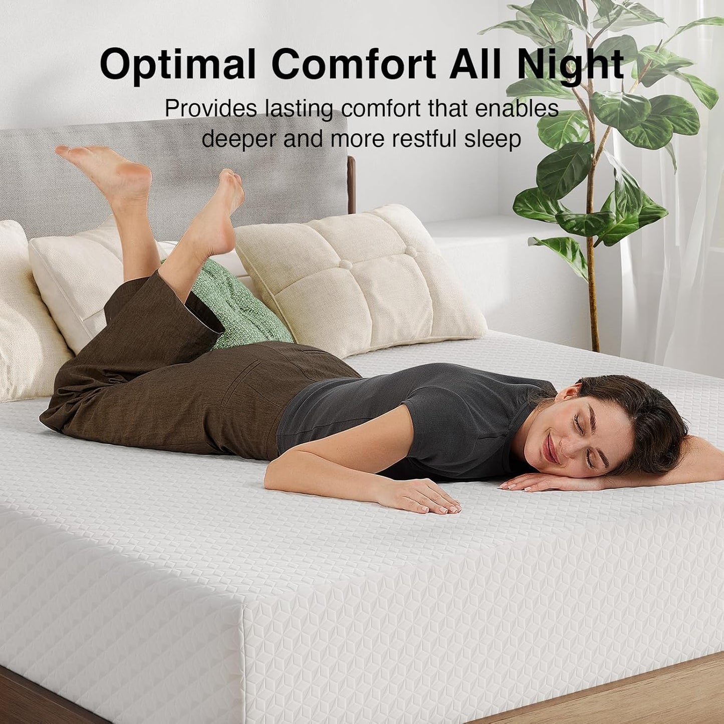 Full Mattress, 12 Inch Full Size Memory Foam Mattress with Comfort Foam for Pressure Relief & Cool Fresh Sleep,Removable Washable Cover, Medium Firm