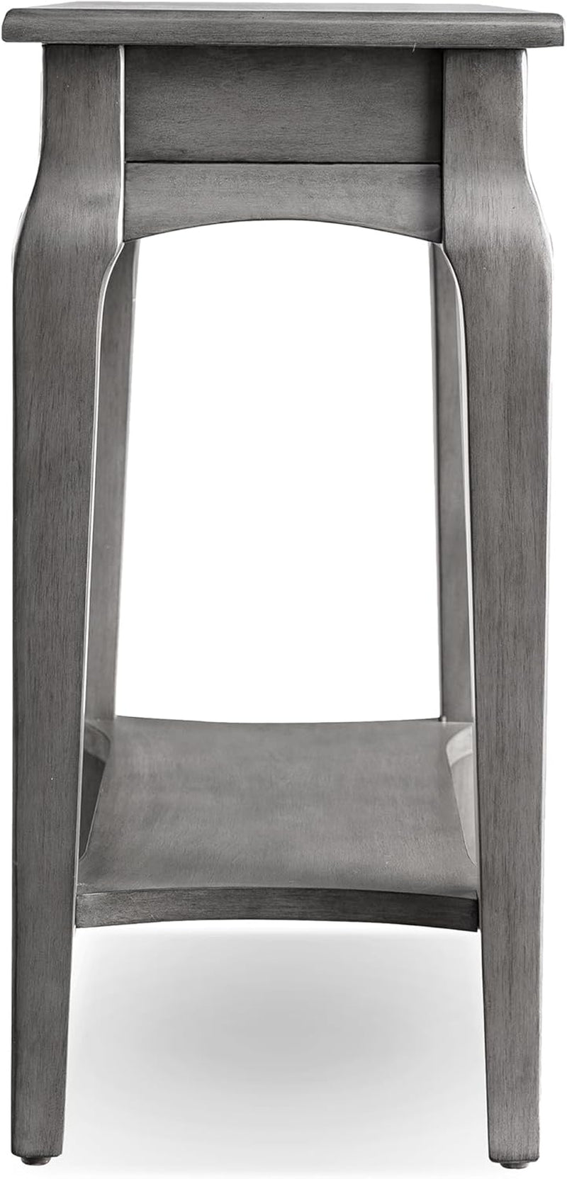Stratus Solid Wood Narrow Side End Table with Shelf, Smoke Gray, Perfect for Living Rooms, Bedrooms, and Small Spaces – , 22005-GR