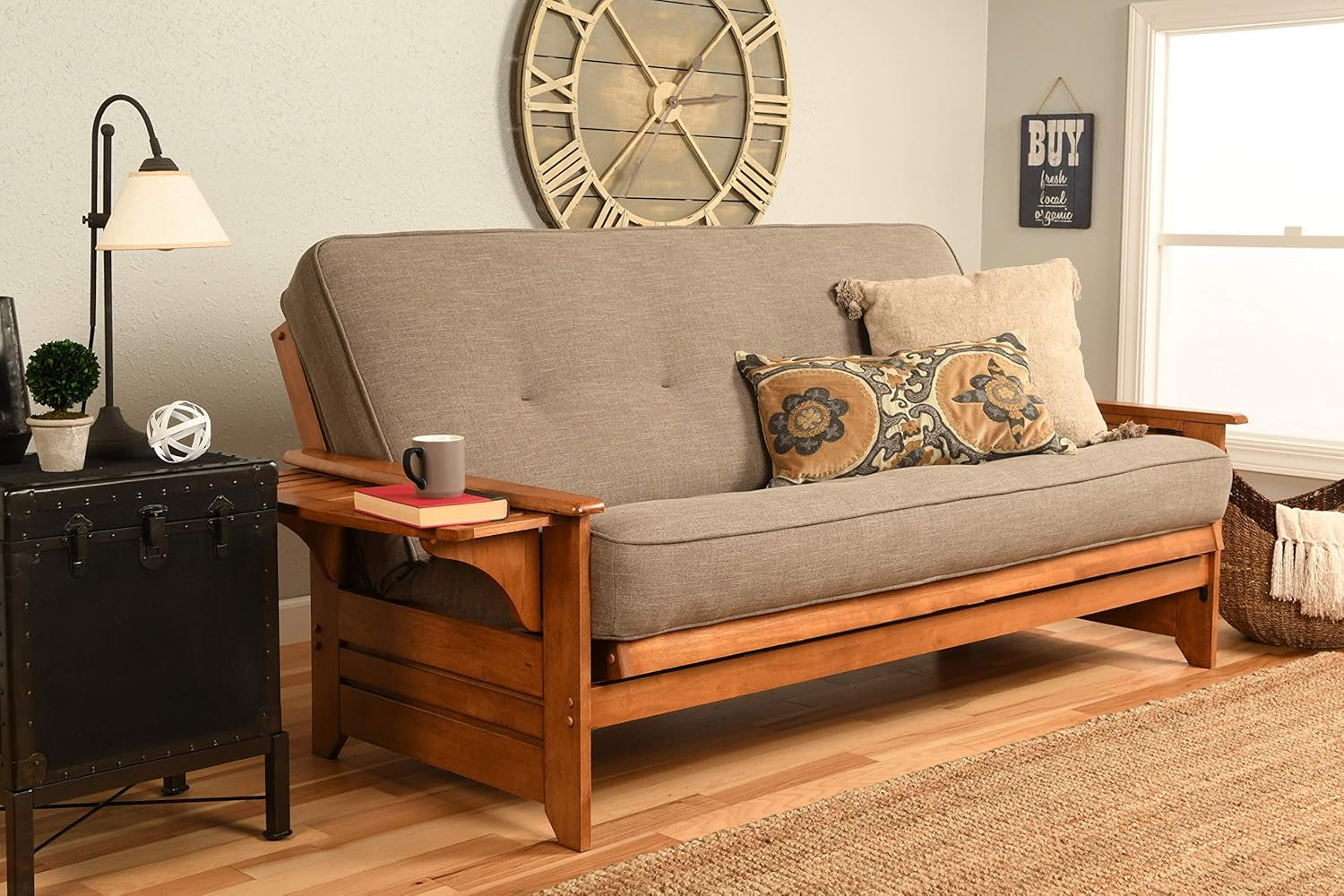 Phoenix Futon Set, Full, Linen Stone