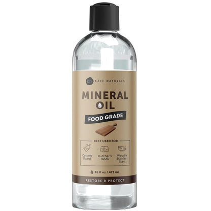 Mineral Oil for Wood Cutting Board, Butcher Block, and Knife. Food Grade Mineral Oil for Wooden Cutting Board & Utensils (16Oz, Food Safe)