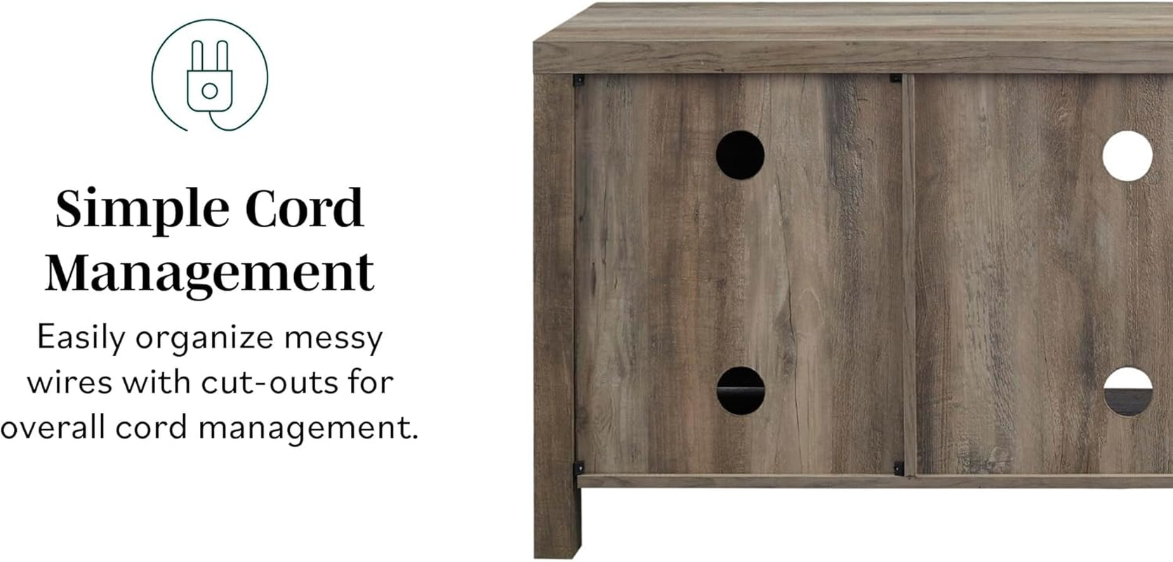 Georgetown Modern Farmhouse Double Barn Door TV Stand for Tvs up to 65 Inches, 58 Inch, Rustic Oak