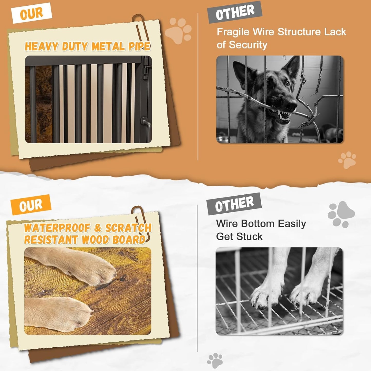 31" Dog Crate Furniture for Small and Medium Dogs, Heavy Duty Wooden Dog Kennel Furniture for Indoor Use, Decorative Pet Cage End Table Fits All Decor Styles, Sleek & Stylish