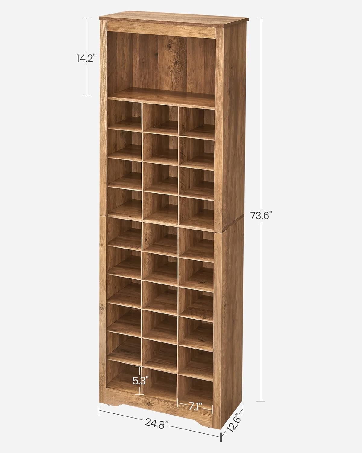 Shoe Storage Cabinet, 10 Tier Shoe Rack Organizer, Holds up to 30 Pairs of Shoes, for Entryway Bedroom, 12.6 X 24.8 X 73.6 Inches, White ULBS273T14