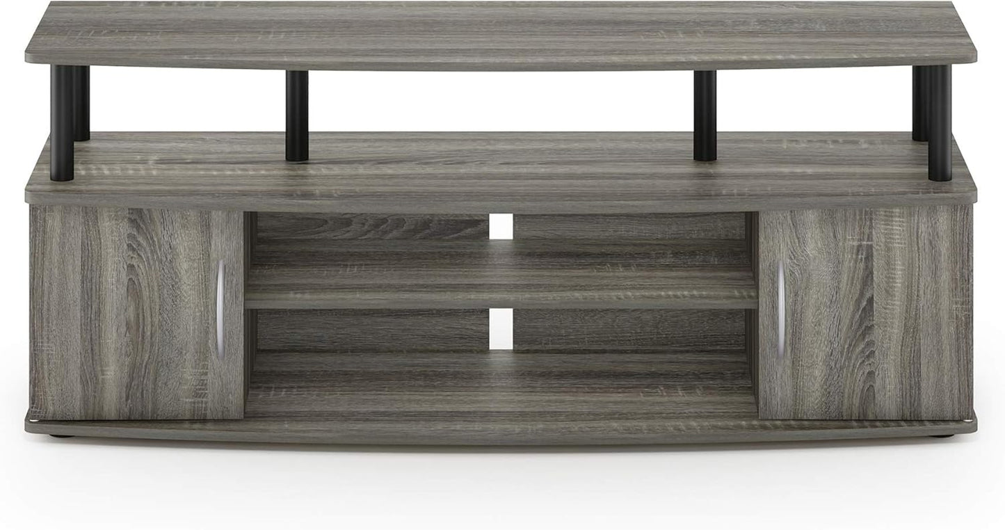 JAYA Large Entertainment Stand for TV up to 55 Inch, French Oak Grey/Black