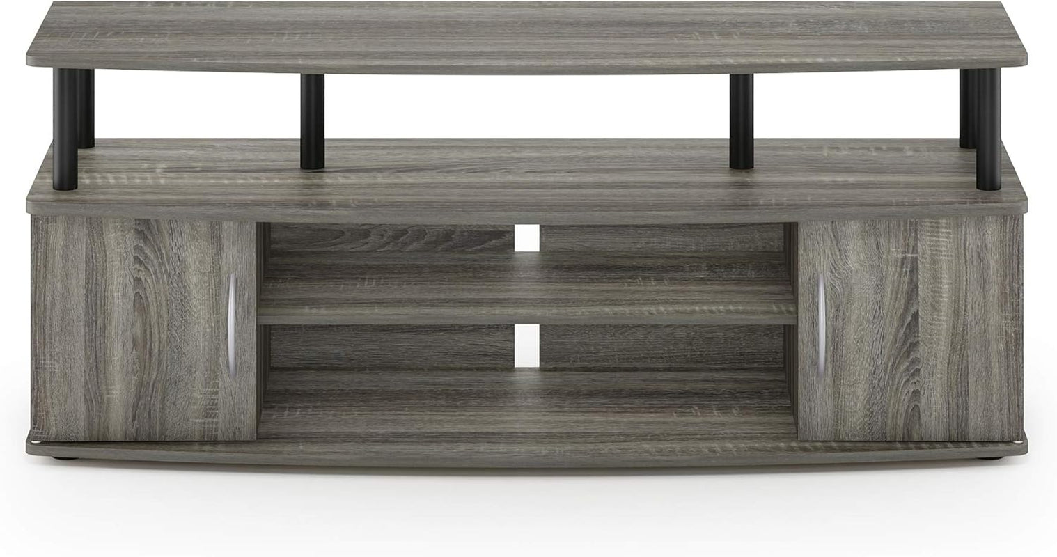 JAYA Large Entertainment Stand for TV up to 55 Inch, French Oak Grey/Black