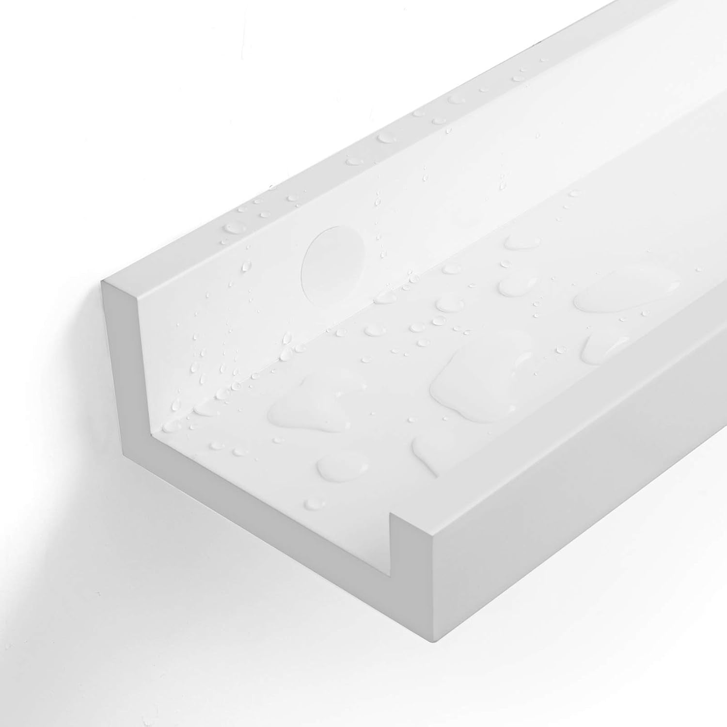 Floating Shelves Set of 2, Wall Shelves Ledge 23.6 X 3.9 Inches with Front Edge, for Picture Frames, Books, Spice Jars, Living Room, Bathroom, Kitchen, Easy Assembly, White ULWS60WT