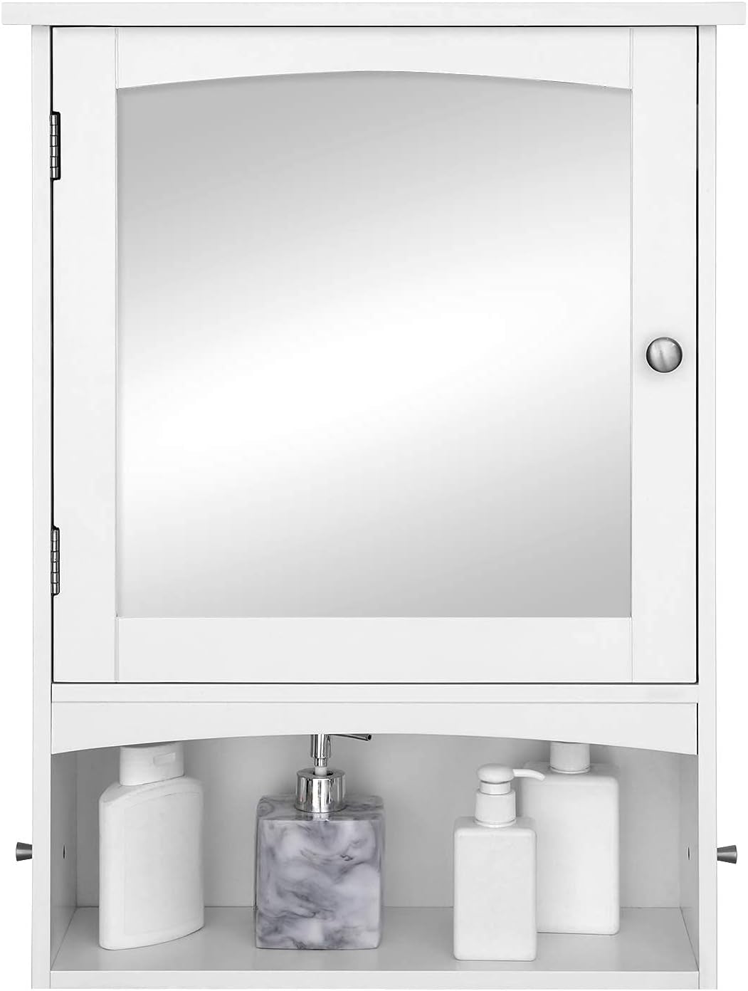 Mirror Cabinet, Bathroom Wall Storage Cabinet, Medicine Cabinet, Wooden, White UBBC21WT