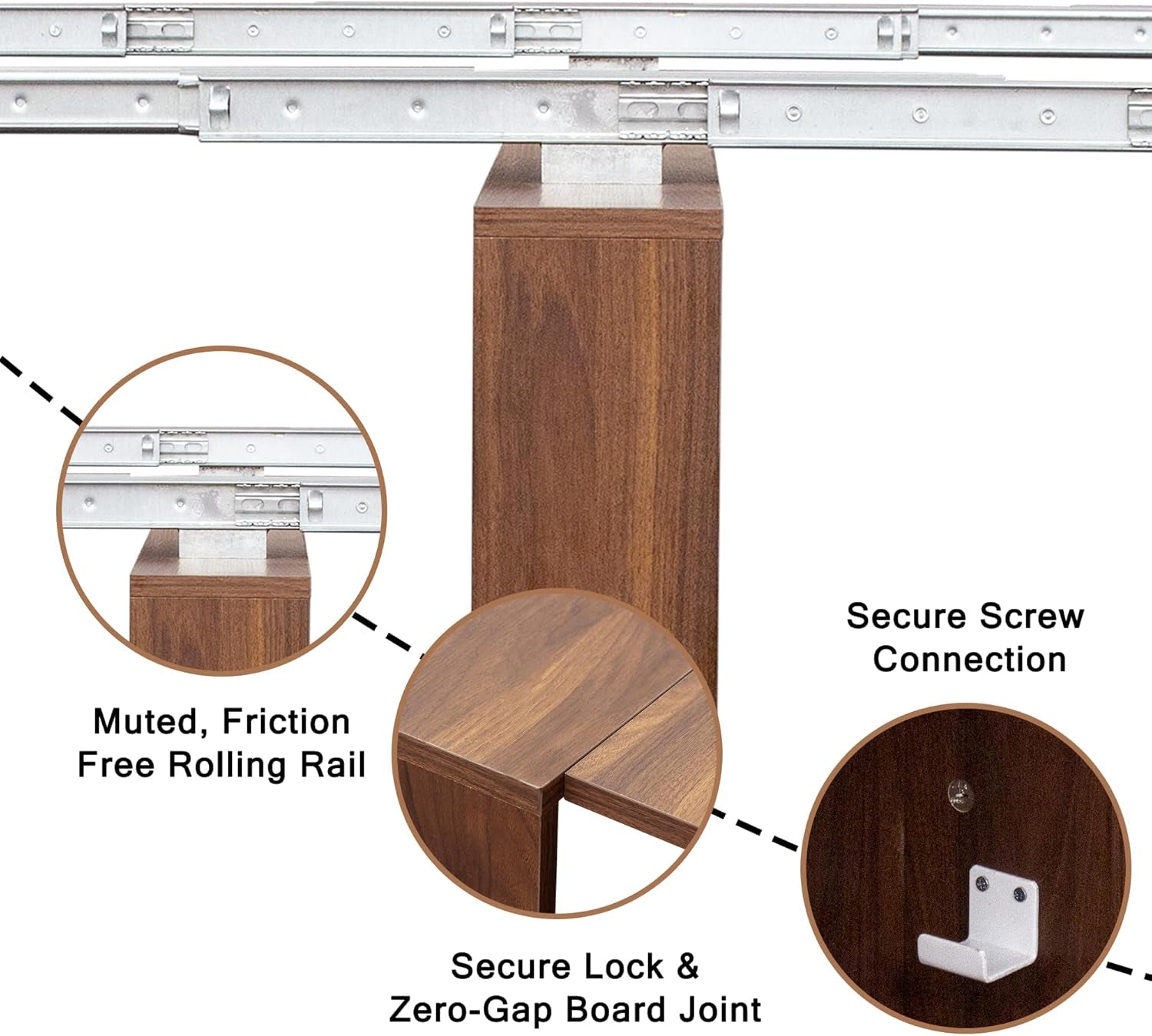 Extendable Dining Table, Transformer Folding Console Table for 10-12 People, Space Saving Dining Room Table for Apartments & Homes, Walnut