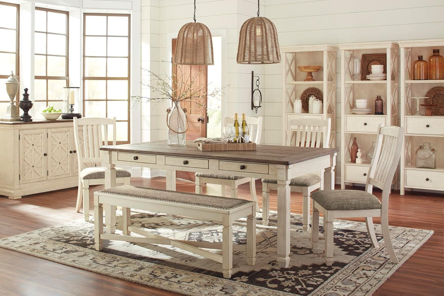 Bolanburg 20" Upholstered Dining Room Chair, Set of 2, Antique White