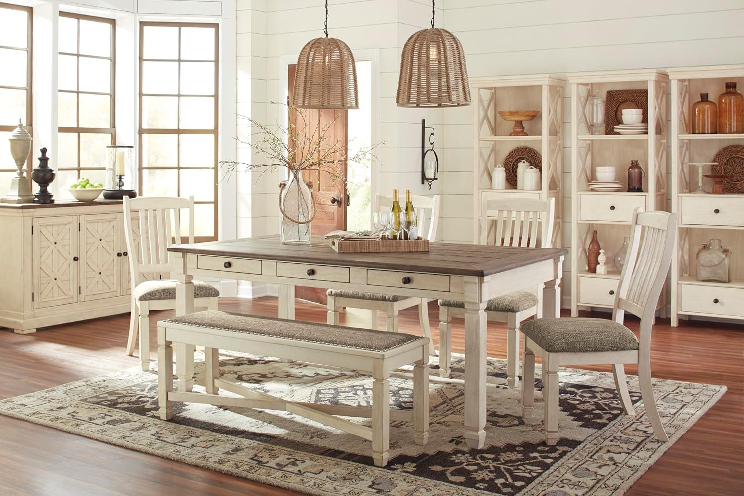 Bolanburg 20" Upholstered Dining Room Chair, Set of 2, Antique White