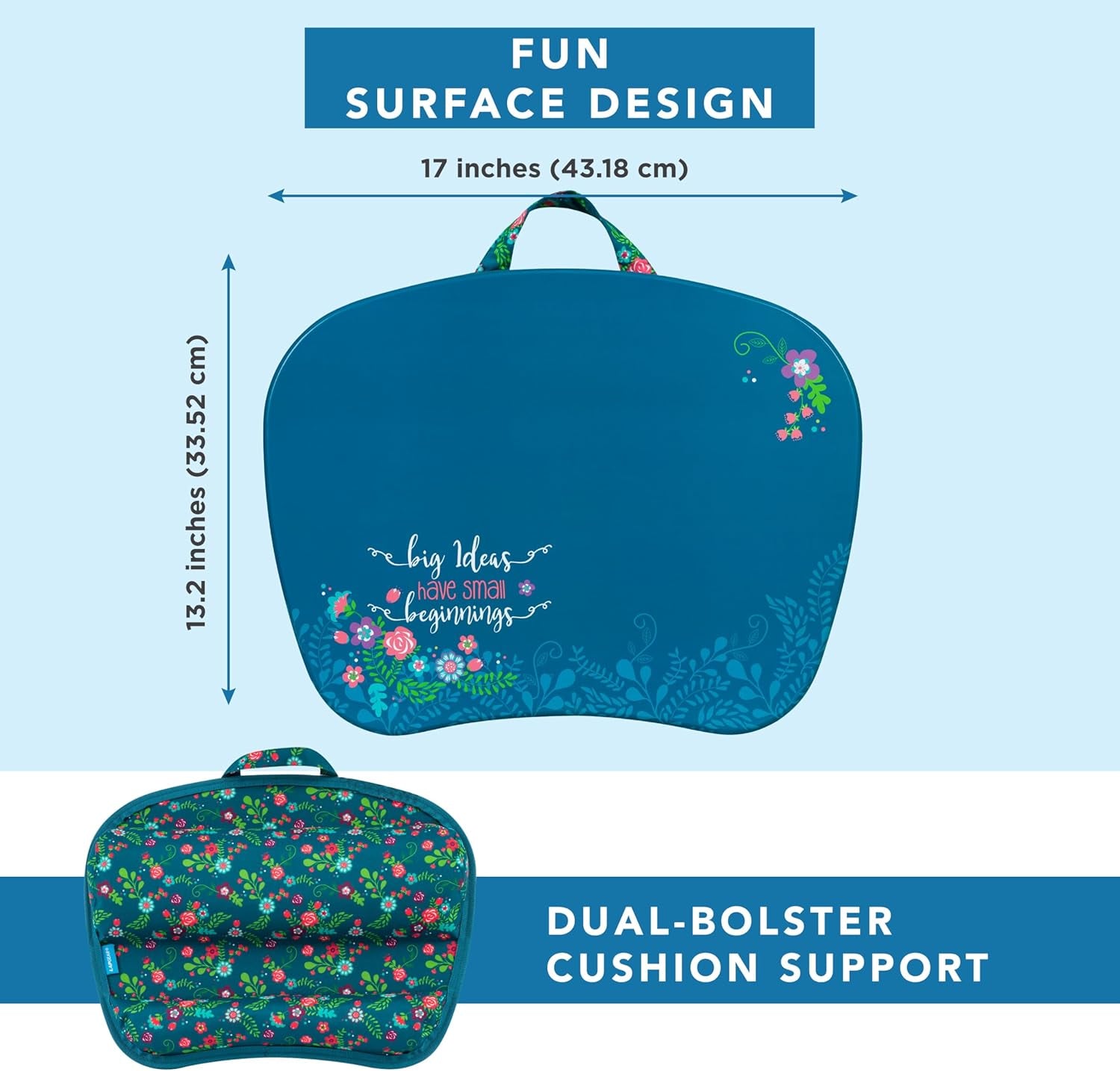 Mystyle Portable Lap Desk with Cushion - Big Ideas - Fits up to 15.6 Inch Laptops - Style No. 45311