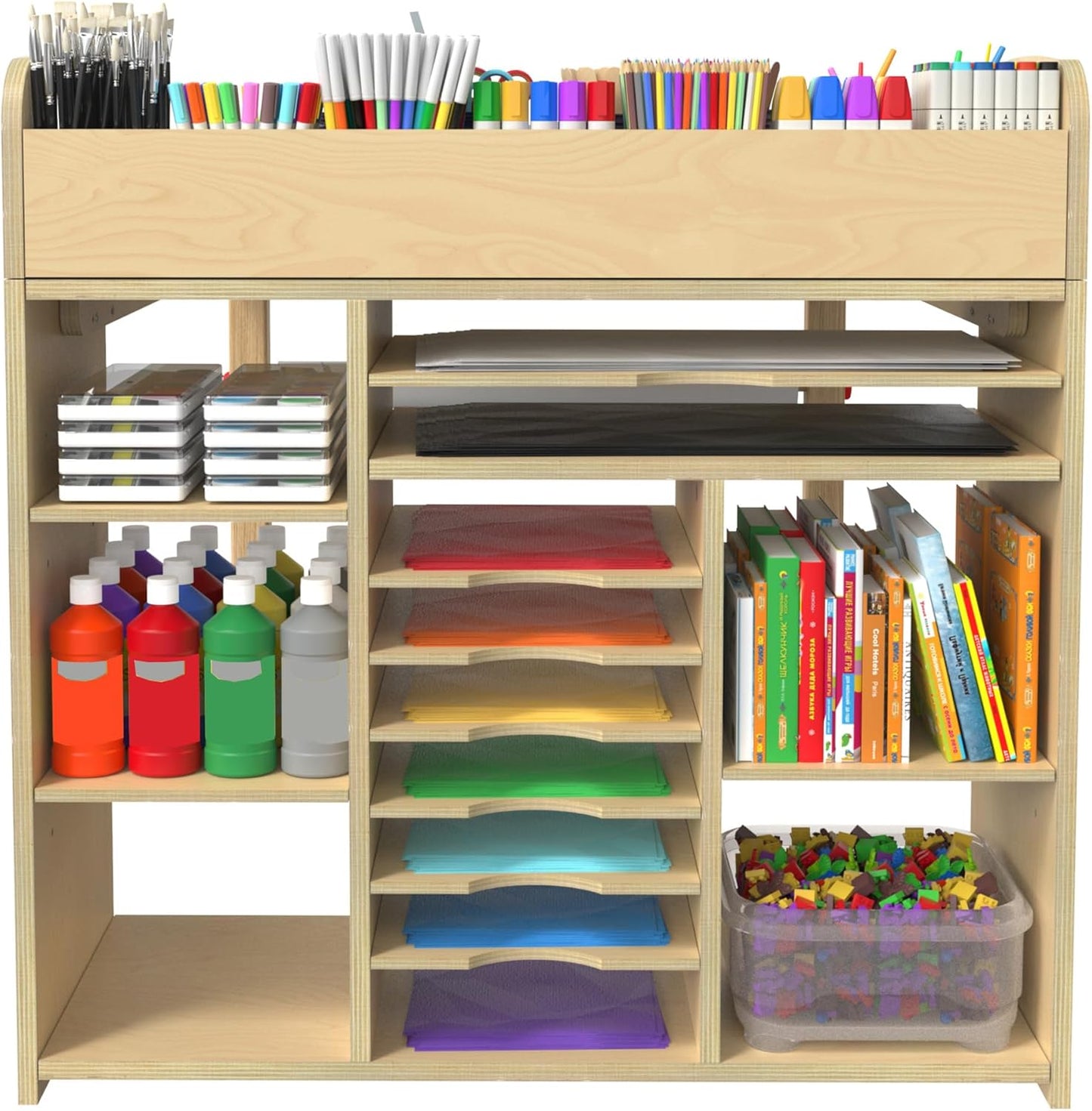 Kids Art Table and Chairs Set, Craft Desk with Large Storage and Portable Art Supply Organizer for Children Ages 8-12, 47" L X 30" W