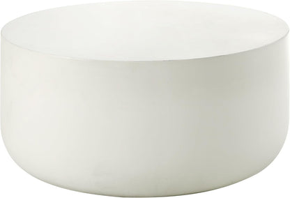 Dustan Environmental Friendly Cement Concrete Coffee Table in Natural White