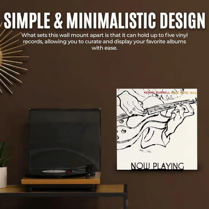 Now Playing Vinyl Record Stand Wall Mount | Black Steel Vinyl Wall Mount | Record Wall Display Stand | Record Holder | Gift Ideas for Vinyl Music Lover | Christmas Holiday Gift