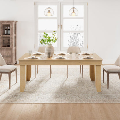 Farmhouse Dining Table for 6-8 People, 71 in Long Kitchen Tables with Wooden Sturdy Frame, 6 Ft Large Rectangular Dinner Table for Dining Room, Kitchen (Natural, 71" Non-Extendable)