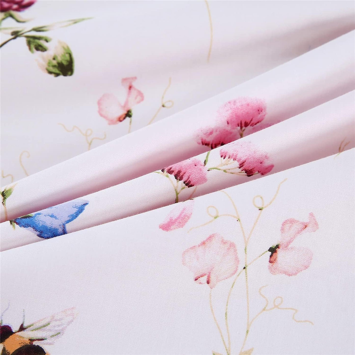 100% Cotton Pillowcases Set of 2 Flowers Pattern Bed Pillow Covers Envelope Closure End Pillow Encasement (Standard,Color-10)