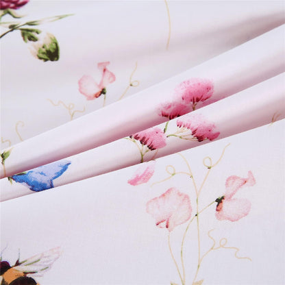 100% Cotton Pillowcases Set of 2 Flowers Pattern Bed Pillow Covers Envelope Closure End Pillow Encasement (Standard,Color-10)