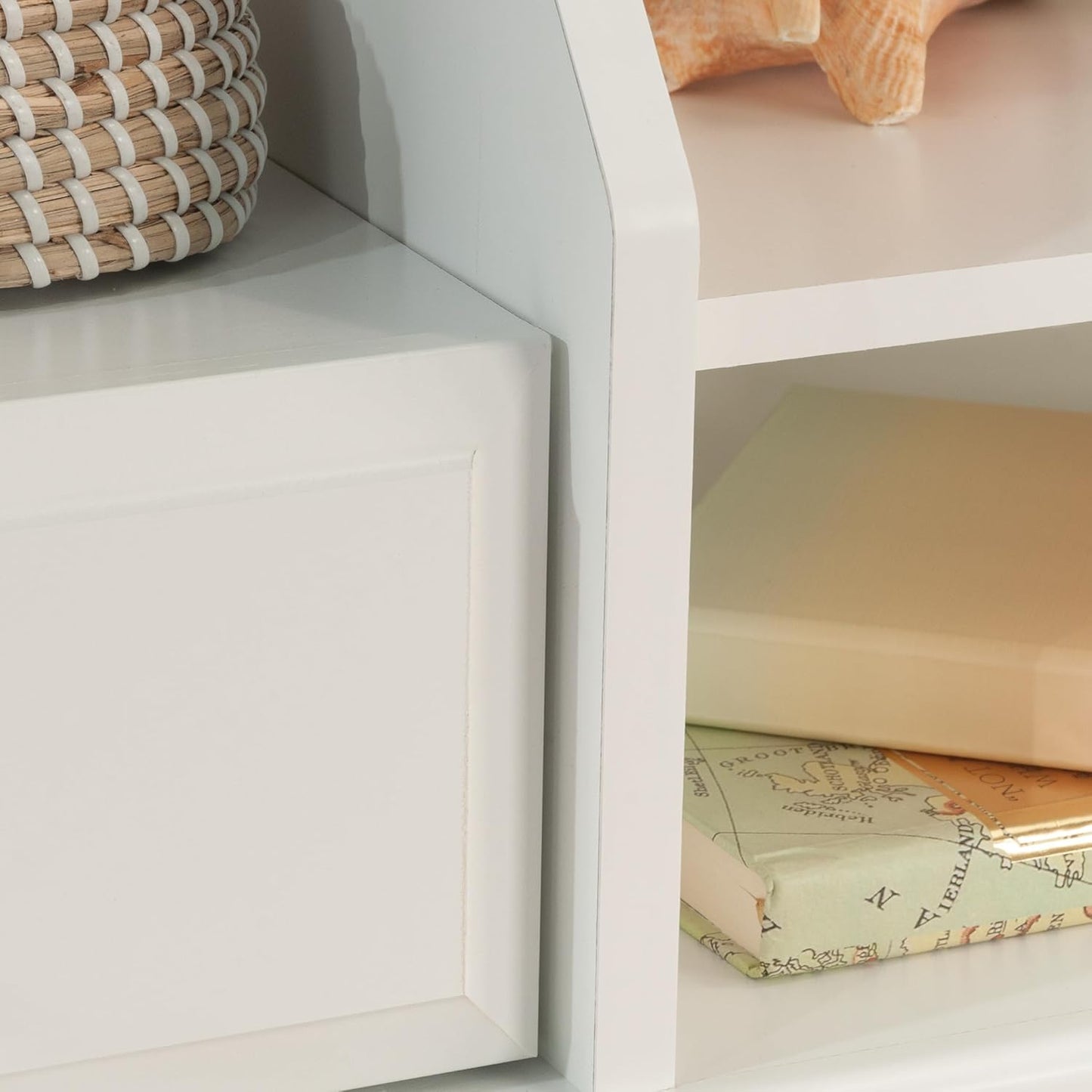 Shoal Creek Bookcase Headboard, Twin, Soft White Finish