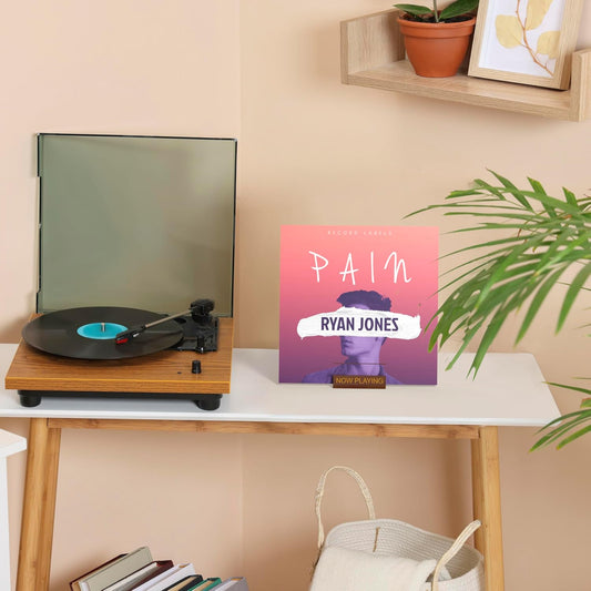 Now Playing Vinyl Record Stand | Wooden Vinyl Record Holder Display | Wood Records Storage Stands for Albums & Turntables Gifts | Now Spinning Vinyl Accessories Rack