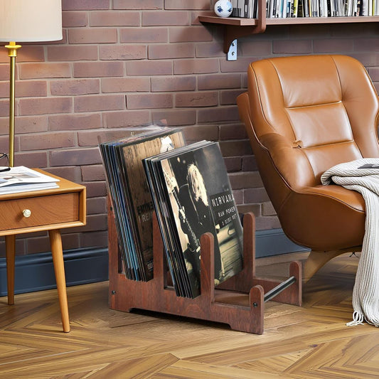 Records Holder,3-Tier Vinyl Record Storage,60Lp'S Vinyl Record Holder Stand,Wood Album Storage for Vinyls Records Album Book Magazine File