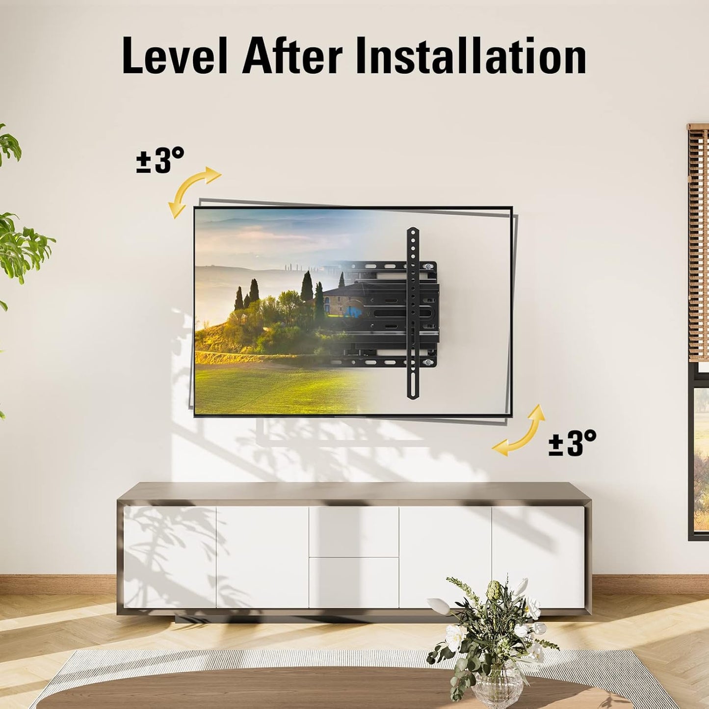 TV Wall Mount for 32-65 Inch Television,Mount with Swivel and Tilt, Full Motion Bracket with Articulating Dual Arms, Fits 16Inch Studs, Max VESA 400X400 Mm, 99Lbs, MD2380