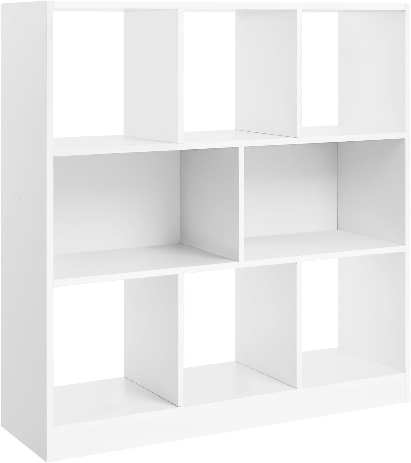 Bookcase, Bookshelf, Freestanding Storage Unit, 8 Open Compartments, Used Horizontally, Vertically, Upside Down, 11 X 35.4 X 39.4 Inches, for Living Room, Study, Office, Rustic Brown ULBC55BX