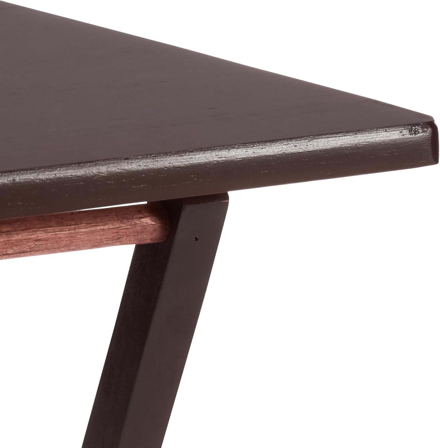 Portable Foldable TV Tray Table with Storage Rack, Space-Saving Design, Sturdy Wood, 14.6"L X 19"W X 26"H, Espresso, 4-Pack