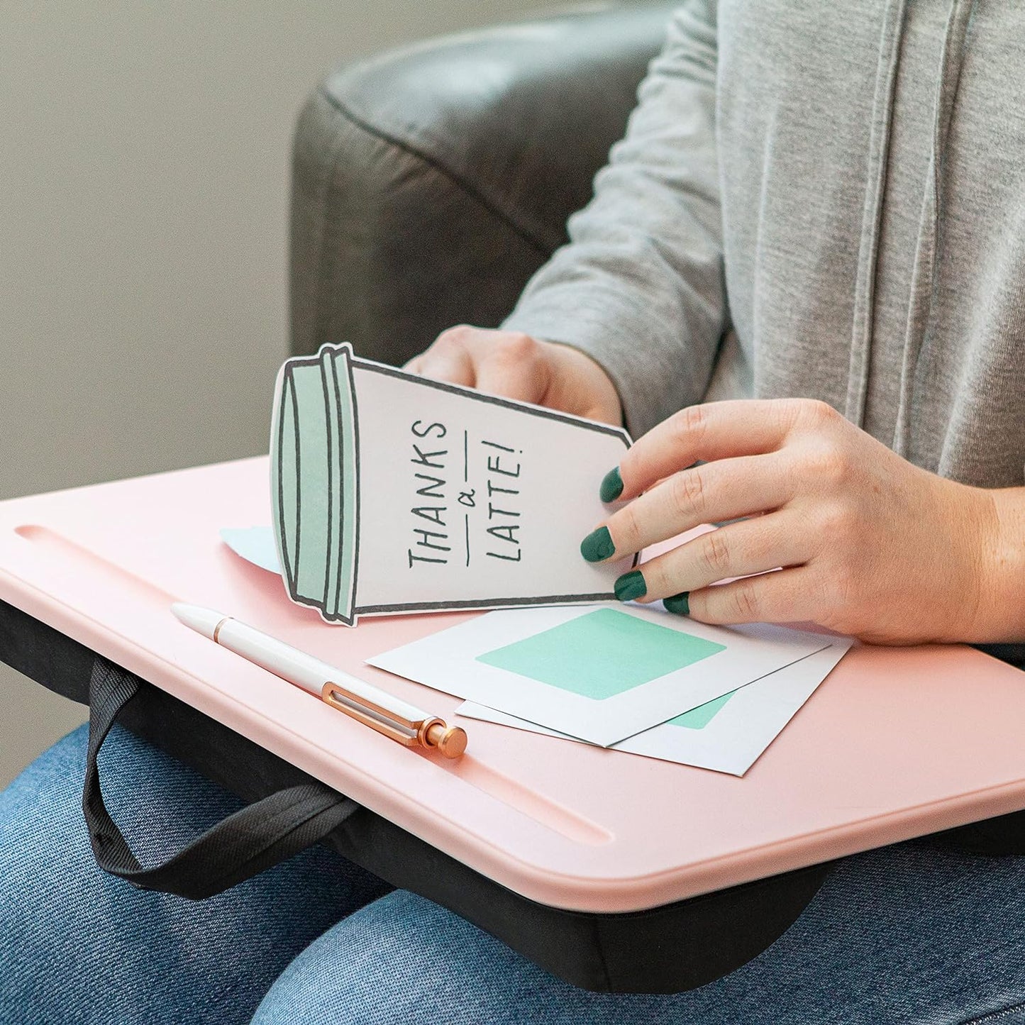 Compact Lap Desk - Fits up to 15 Inch Laptops - Rose Quartz - Style No. 43104
