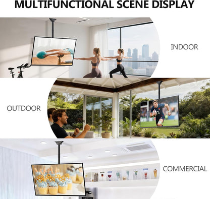 Ceiling TV Mount for 26-65 Inch LCD LED OLED 4K Tvs, Hanging Pole Ceiling Mount Tvs Bracket up Down, TV Mounts for Gym Patio Gazebo, up to 110Lbs, Max VESA 400X400Mm (CM2665), Black