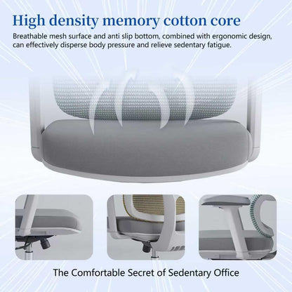 Ergonomic Office Chair 500 LBS Home Mesh Office Chair Comfortable Gaming Desk Chairs Adjustable 90-125° Tilt Rolling Computer Chairs with Wheel 3D Armrest