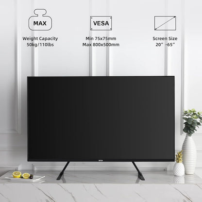 Universal TV Stand, Metal TV Legs for 20-65 Inch Lcd/Led/Oled/Plasma Flat&Curved Screen TV Height Adjustment with VESA 75X75Mm to 800X500Mm Max ML1760