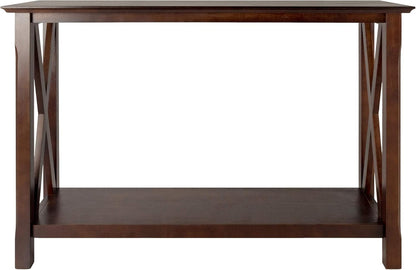 Xola Console Table with Shelf in Cappuccino, Thin Entryway Table for Hallway, Living Room, Elegant Furniture for Any Home Decor