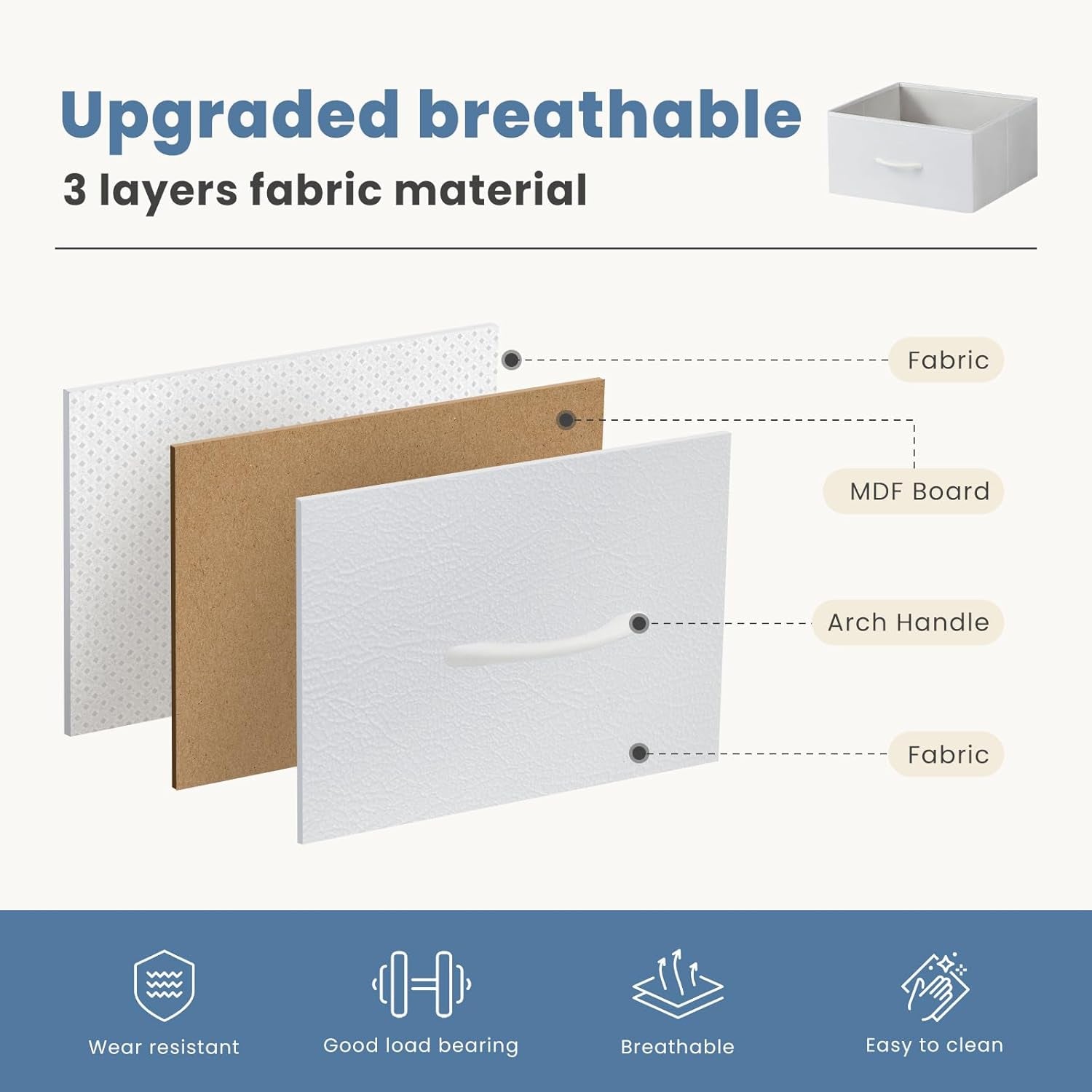 Nightstand with 4 Drawers Bedside Table with Removable Fabric Bins Sturdy Steel Frame Wood Top Organizer Furniture for Bedroom Closet Living Room