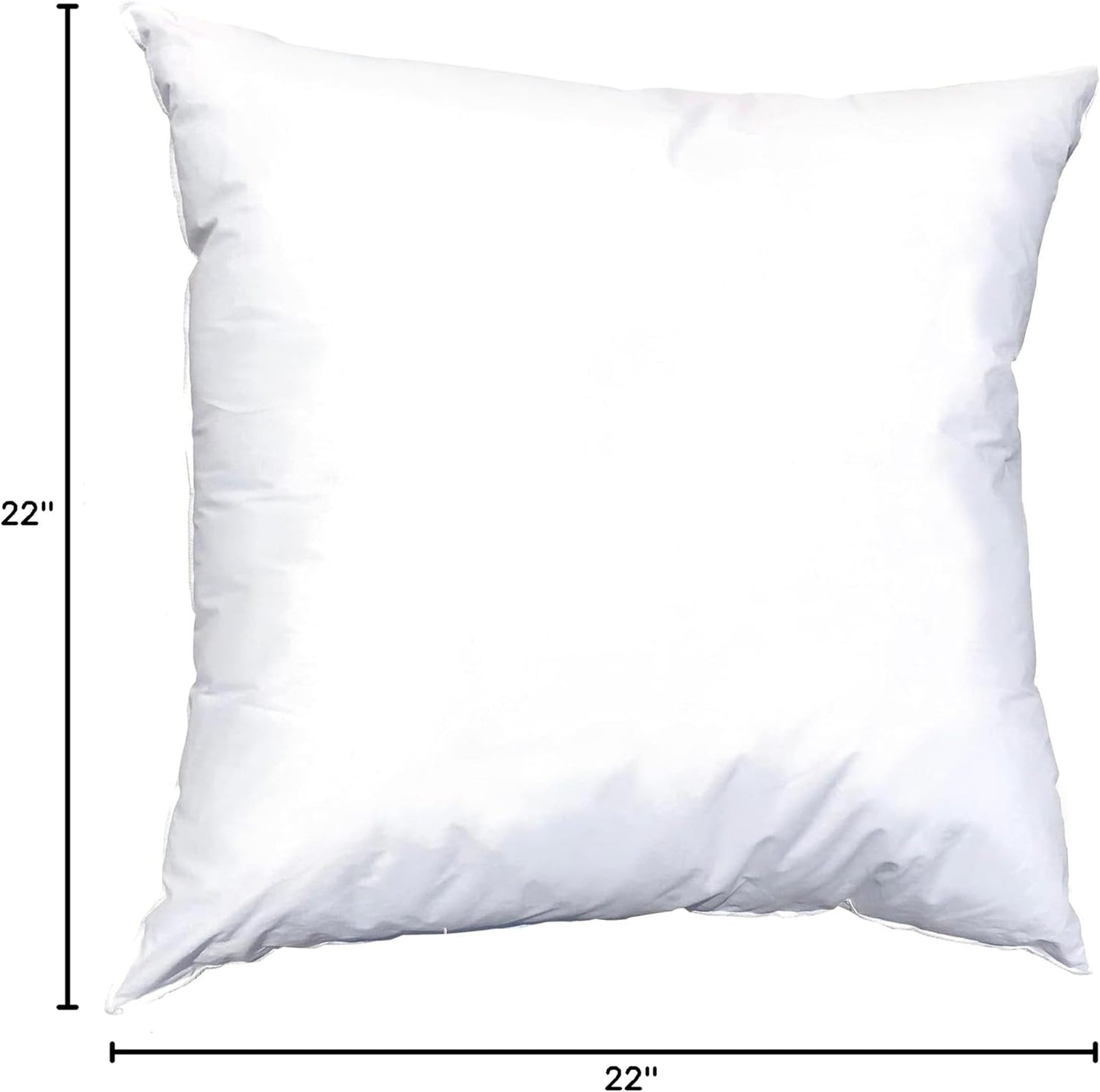 Synthetic down Pillow Insert - 22X22 down Alternative, Ultra Soft Large Square Throw Pillow, Couch Sham, Bed Sleeping - 1 Decorative Accent Form