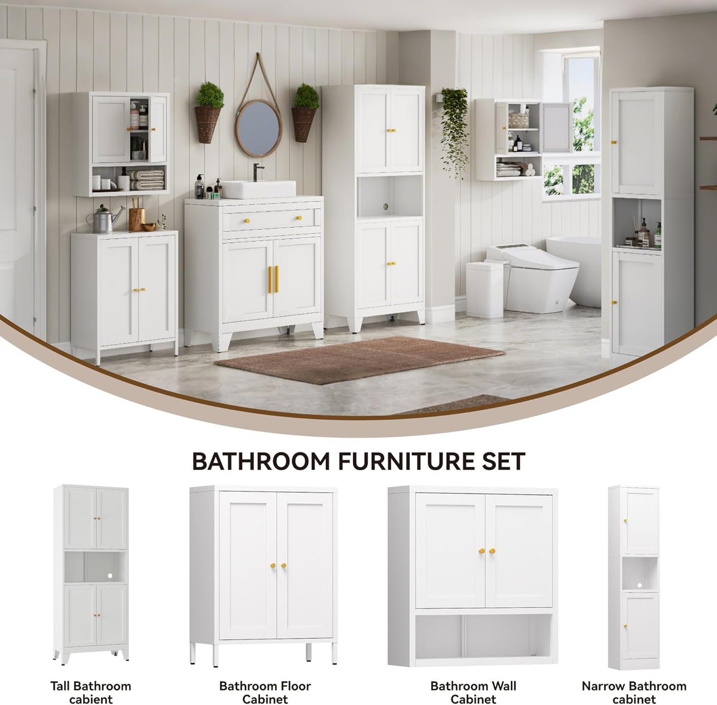 69" Tall Metal Pantry Cabinet with Microwave Shelf,Microwave Storage Cabinet with 4 Doors & 3 Adjustable Shelves,Metal Cabinet with Storage for Kitchen Dining Room Living Room(1Pc,White)