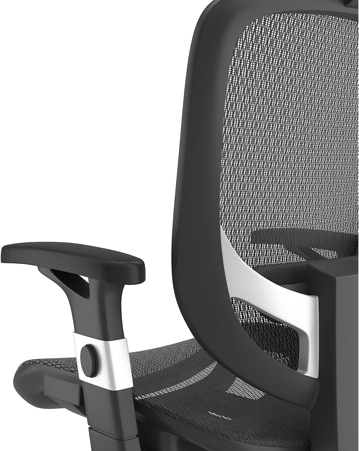 Hyken Ergonomic Swivel Task Chair, Adjustable Office Chair with Breathable Mesh and Lumbar Support, Perfect for Home and Office, Black
