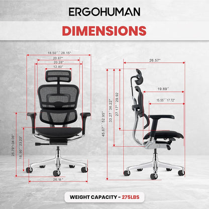 Eurotech ME7ERG GEN2 High Back Mesh Office, Computer, or Gaming Chair W/Tilt Tension Control & Lock, Back Angle/Height, Swivel Arms, Seat Height,/Depth, and Arm Height Adjustments, Black