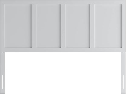 White four panel wooden queen headboard, view 7