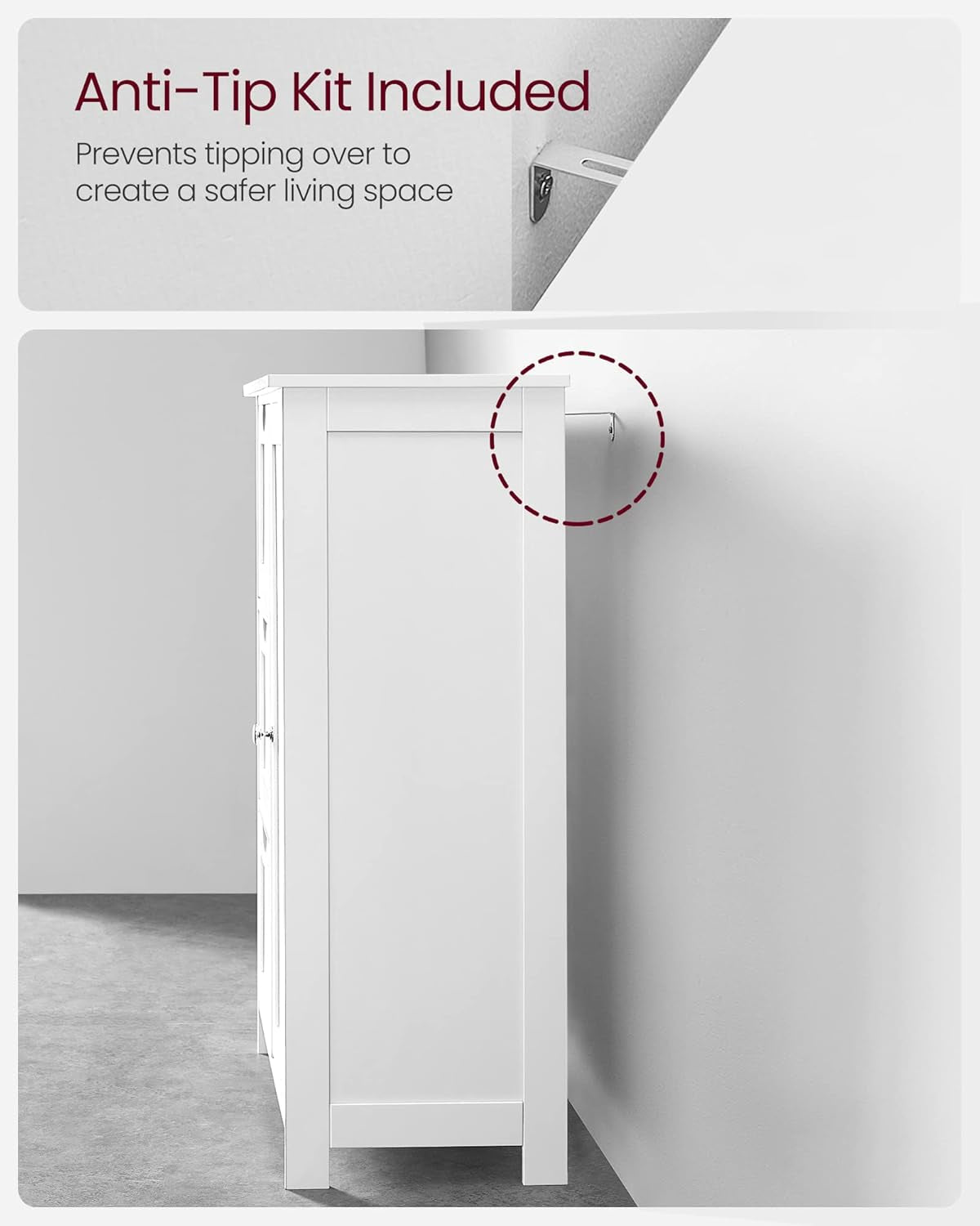Bathroom Floor Storage Cabinet, Freestanding Bathroom Storage Unit with 2 Adjustable Shelves, 11.8 X 23.6 X 31.5 Inches, Dove Gray UBCB060P36