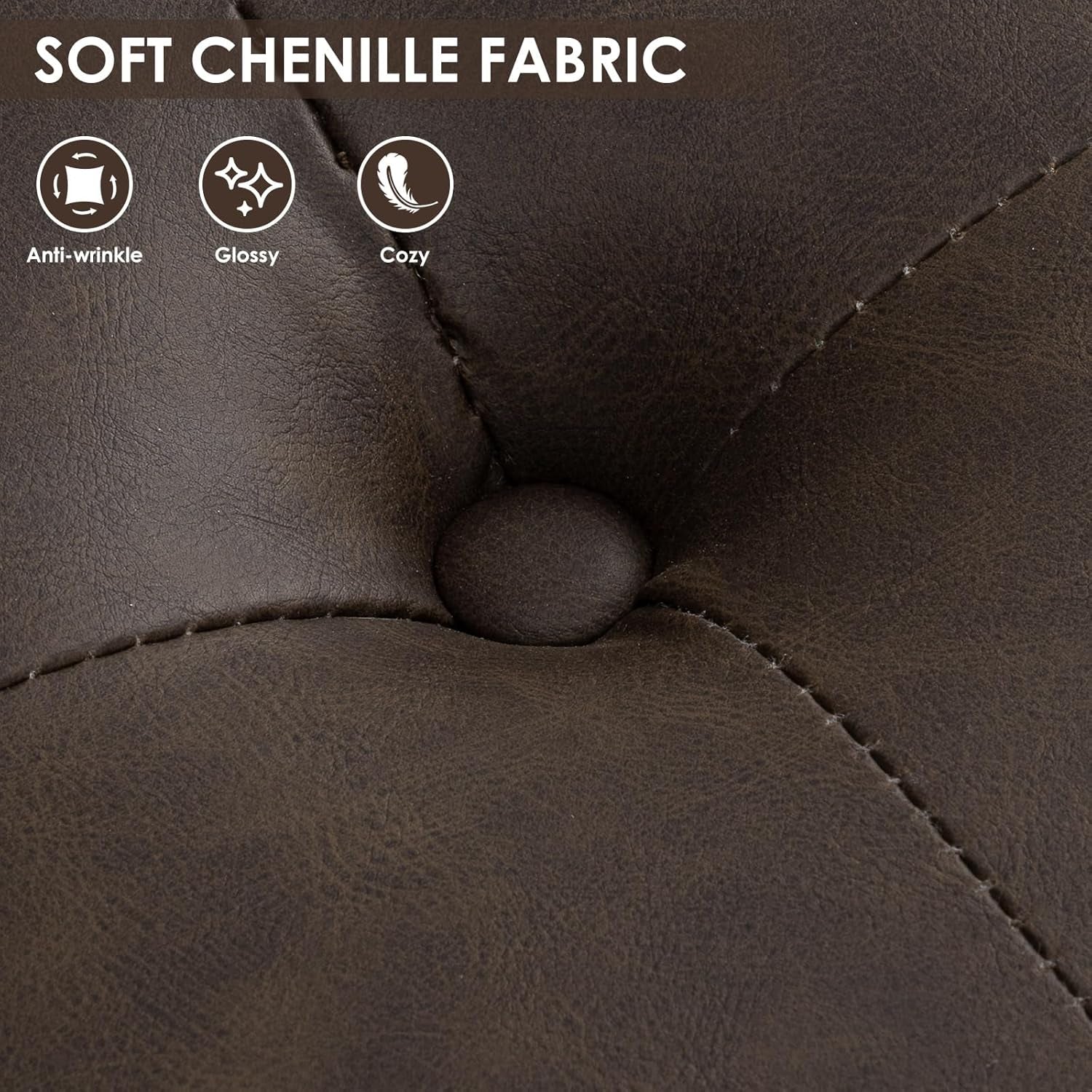 35 Inch Square Ottoman with Storage, Large Leather Ottoman Coffee Table, Lift-Top Leather Ottomans, Multi-Function Storage Bench and Foot Rest, Dark Brown